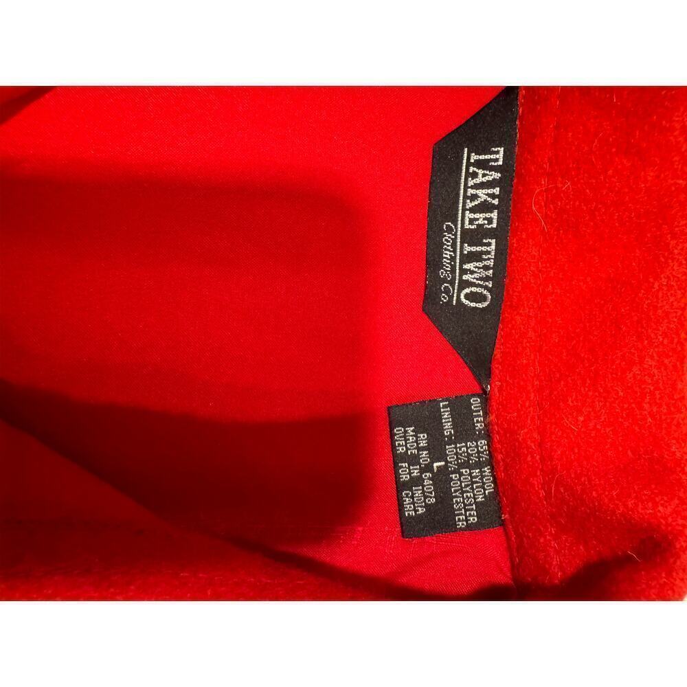 Take Two Red Appliqued Snowman Wool Blend Jacket - Size Large - Picture 6 of 8